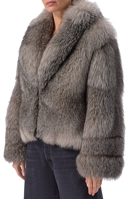 Шуба из лисы Sasha Kim SK-00001887 Серый  SK-00001887 Фото 3