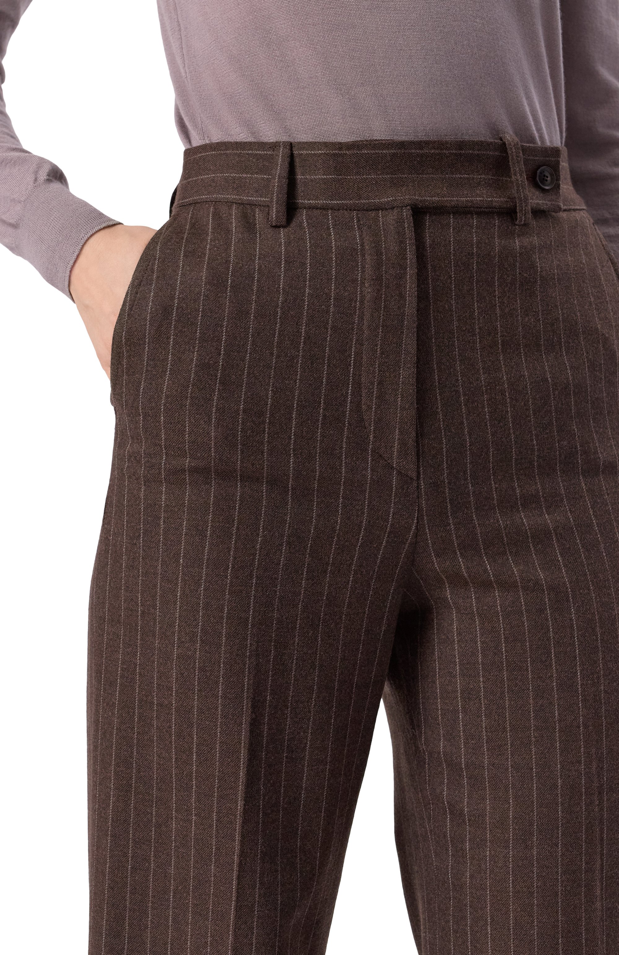 Шерстяные брюки KITON темно-коричневого цвета по цене 124000 руб., арт. D48109K0548E01, фото 5 Шерстяные брюки KITON, арт. D48109K0548E01, фото 5