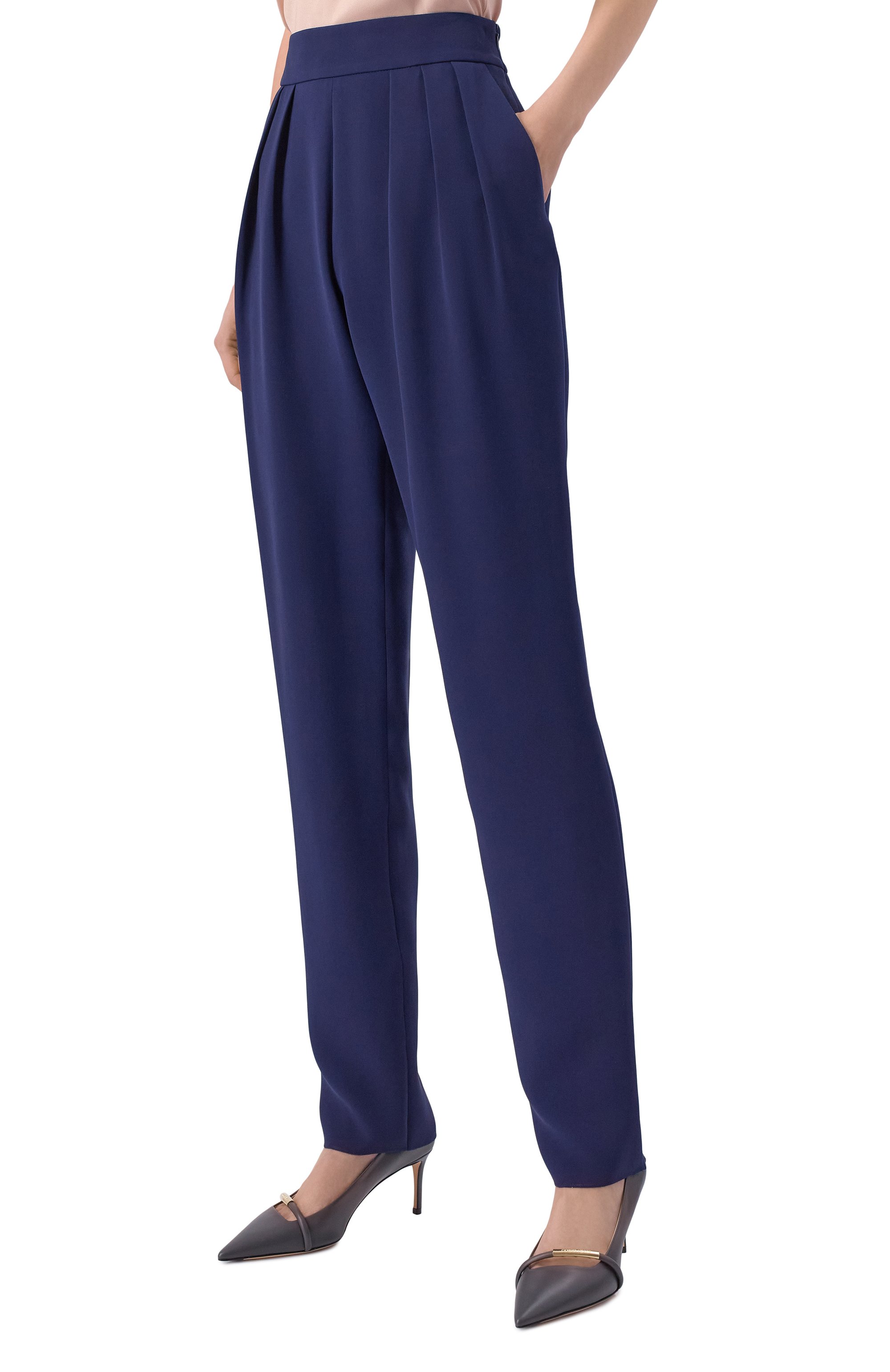 Шелковые брюки GIORGIO ARMANI синего цвета по цене 215000 руб., арт. GW002792/TE10071, фото 3 Шелковые брюки GIORGIO ARMANI, арт. GW002792/TE10071, фото 3