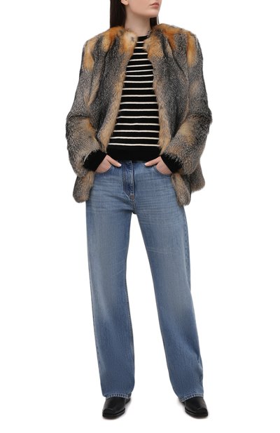 Шуба из меха лисы SAINT LAURENT разноцветного цвета по цене 1435000 руб., арт. 603348/Y7RG2, фото 2 Шуба из меха лисы SAINT LAURENT, арт. 603348/Y7RG2, фото 2