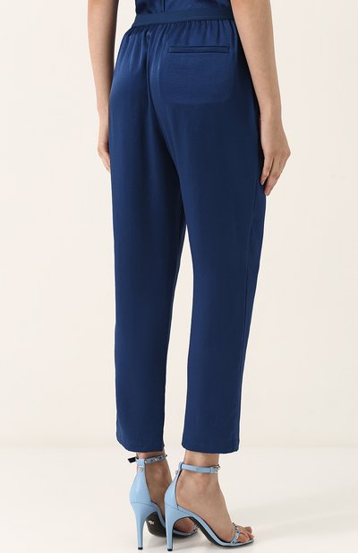 Укороченные однотонные брюки с эластичным поясом ALEXANDERWANG.T, арт. 4W484024U6, фото 4