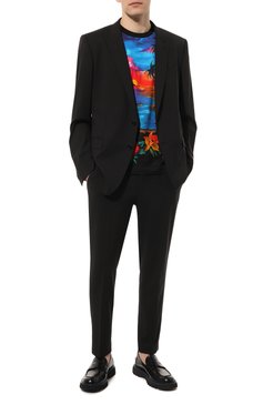 Мужские брюки DOLCE & GABBANA черного цвета, арт. GW13EZ/FURIR | Фото 2 (Материал внешний: Синтетический материал, Шерсть; Длина (брюки, джинсы): Стандартные; Случай: Повседневный; Стили: Кэжуэл; Драгоценные камни: Проставлено; Материал сплава: Проставлено)