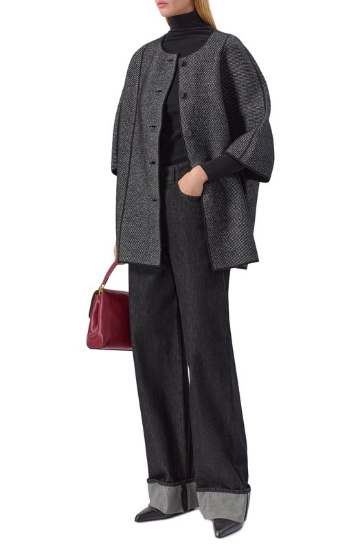 Двустороннее пальто из шерсти и хлопка Emporio Armani EW001235/AF18163 Серый  EW001235/AF18163 Фото 2