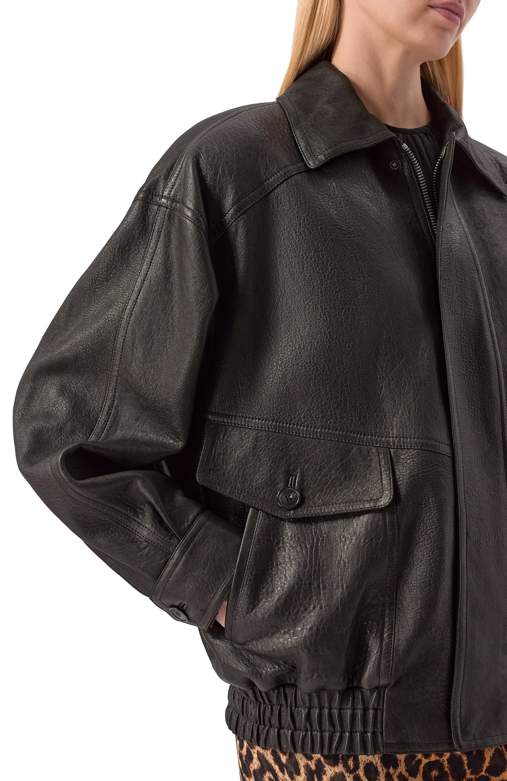 Кожаный бомбер SAINT LAURENT, арт. 842948/YCNF2, фото 5