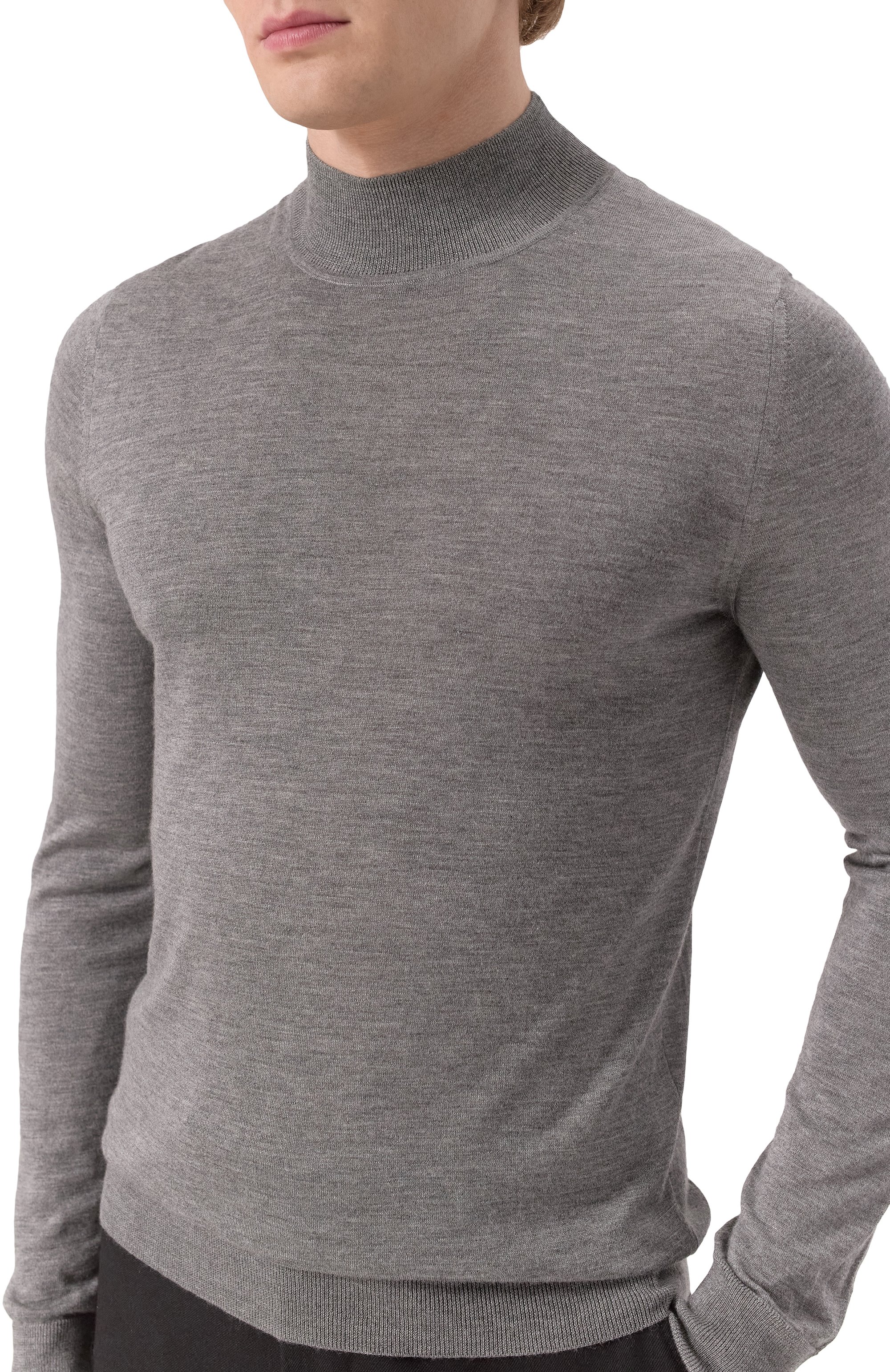 Водолазка из кашемира и шелка MVST серого цвета по цене 105000 руб., арт. BM18-306PLG0, фото 5 Водолазка из кашемира и шелка MVST, арт. BM18-306PLG0, фото 5