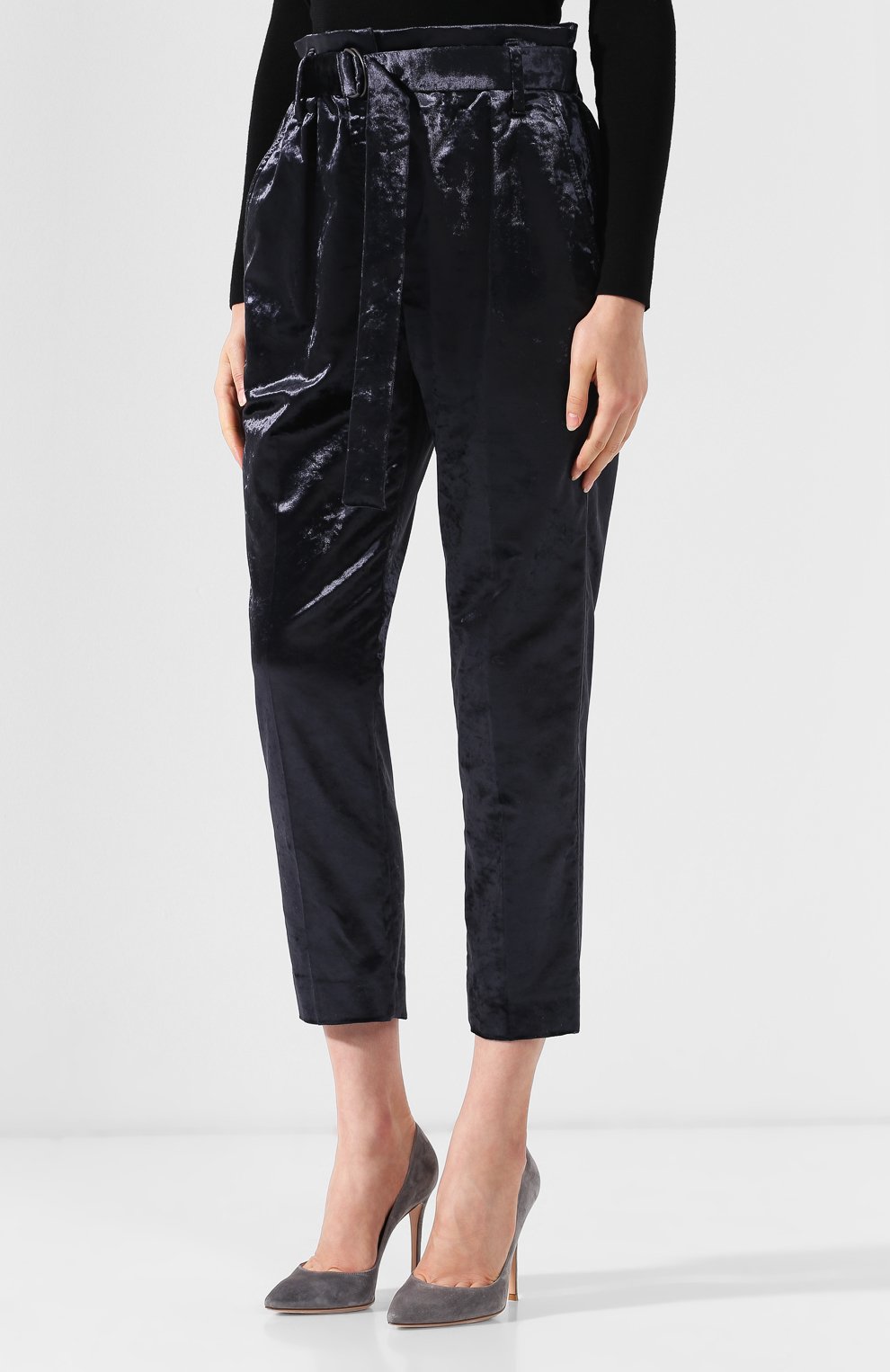 Бархатные брюки с поясом BRUNELLO CUCINELLI, арт. MA088P6776, фото 3