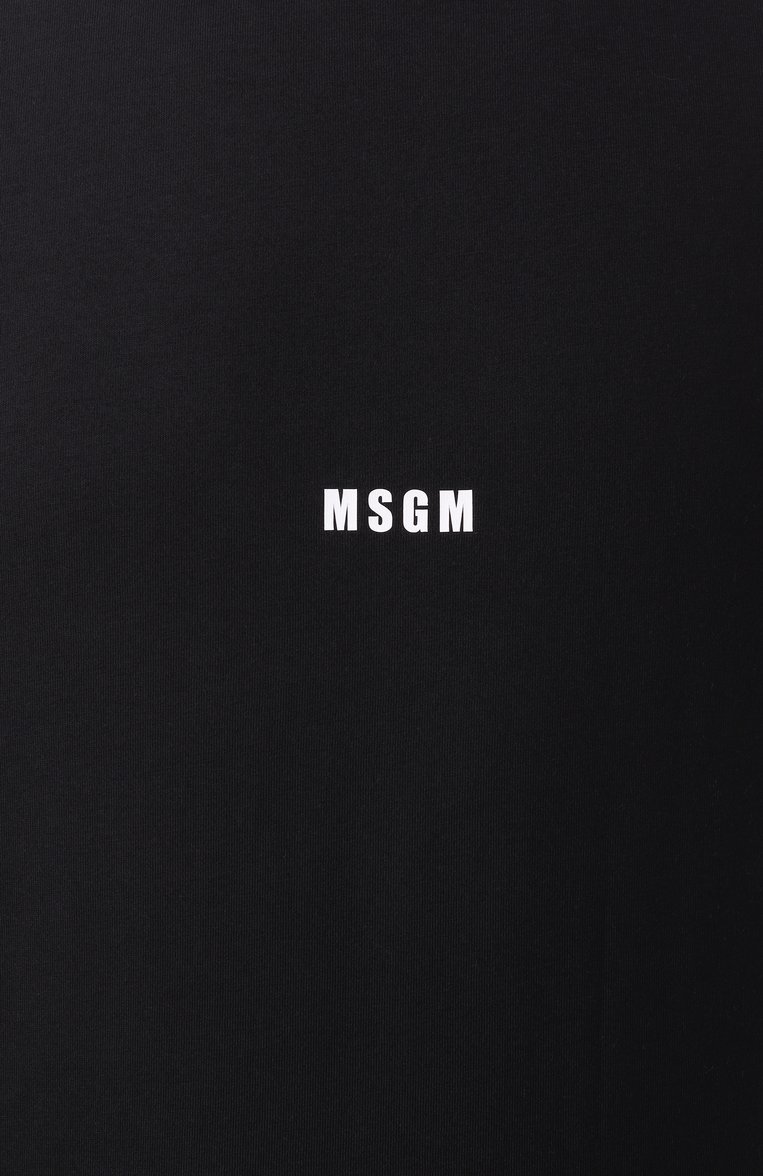 Мужская хлопковая футболка MSGM черного цвета, арт. 2000MM500 200002 | Фото 6 (Материал внешний: Хлопок; Рукава: Короткие; Длина (для топов): Стандартные; Принт: С принтом; Стили: Минимализм; Кросс-КТ: Джерси; Мужское Кросс-КТ: Футболка-одежда)