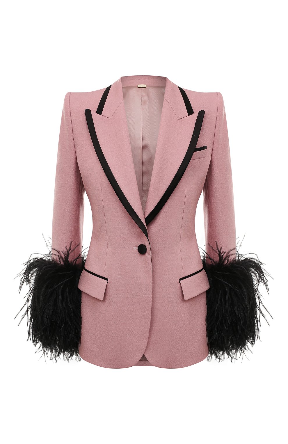 Шерстяной жакет с отделкой перьями GUCCI, арт. 681113 Z8AVY, фото 1