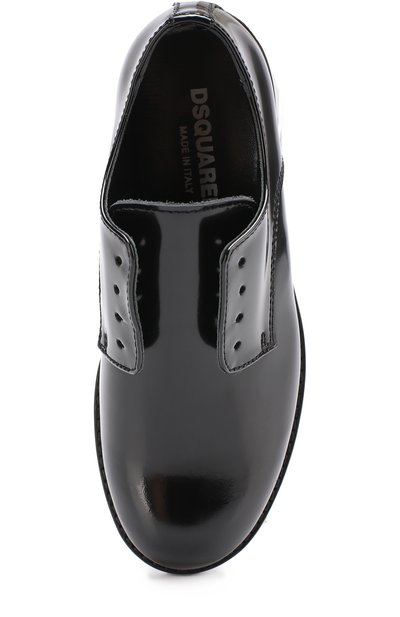 Кожаные дерби без шнуровки DSQUARED2 черного цвета по цене 26250 руб., арт. 51700/28-35, фото 4 Кожаные дерби без шнуровки DSQUARED2, арт. 51700/28-35, фото 4
