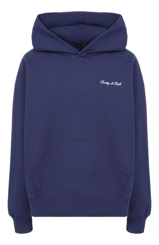 Хлопковое худи Sporty and Rich ST09168326BL106 Синий ST09168326BL106