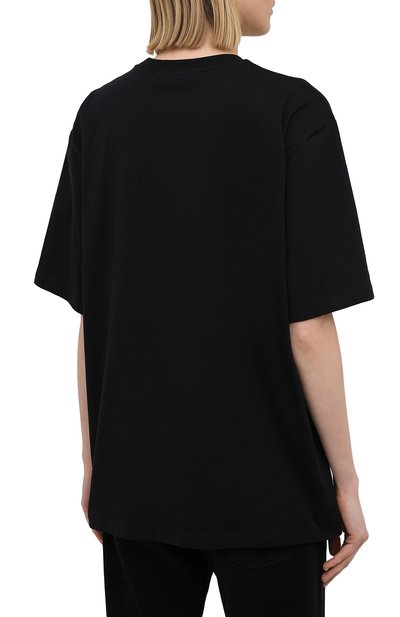 Хлопковая футболка MSGM черного цвета по цене 21050 руб., арт. 3041MDM109 217298, фото 4 Хлопковая футболка MSGM, арт. 3041MDM109 217298, фото 4