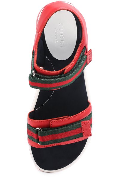 Кожаные сандалии с застежками велькро GUCCI, арт. 257761/BLN10, фото 4