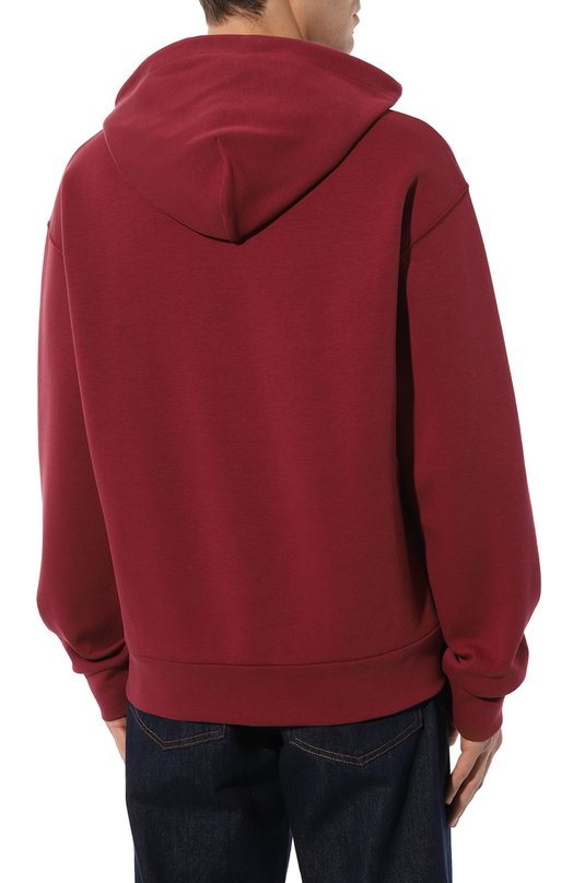Хлопковое худи Dolce & Gabbana G9ACJZ/HU7H9 Бордовый  G9ACJZ/HU7H9 Фото 4