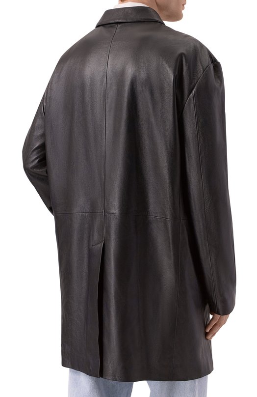 Кожаное пальто Balenciaga 849986/TNS13 Чёрный  849986/TNS13 Фото 4