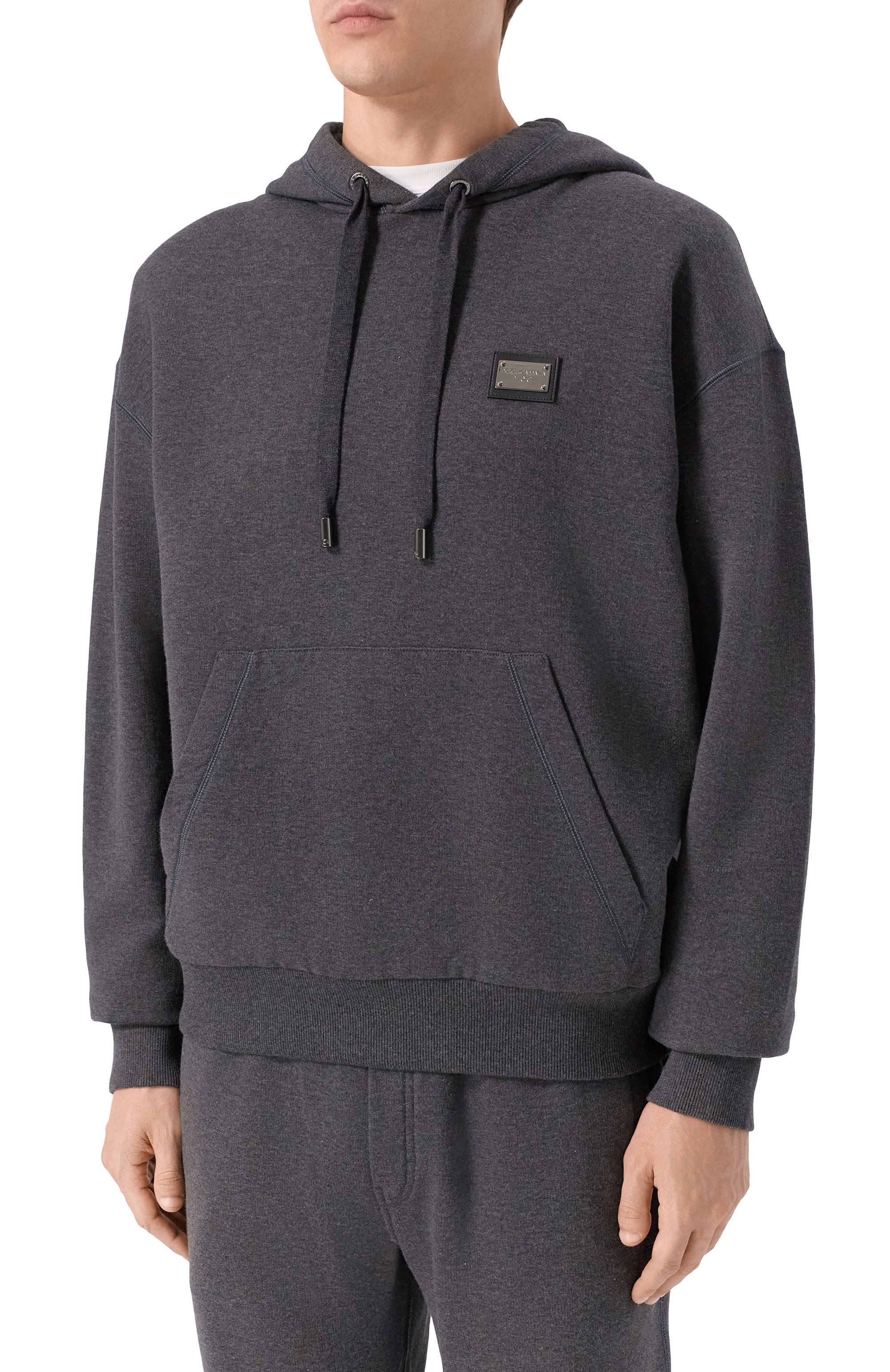 Хлопковое худи DOLCE & GABBANA темно-серого цвета по цене 77750 руб., арт. G9ZU0T/G7P1C, фото 3 Хлопковое худи DOLCE & GABBANA, арт. G9ZU0T/G7P1C, фото 3