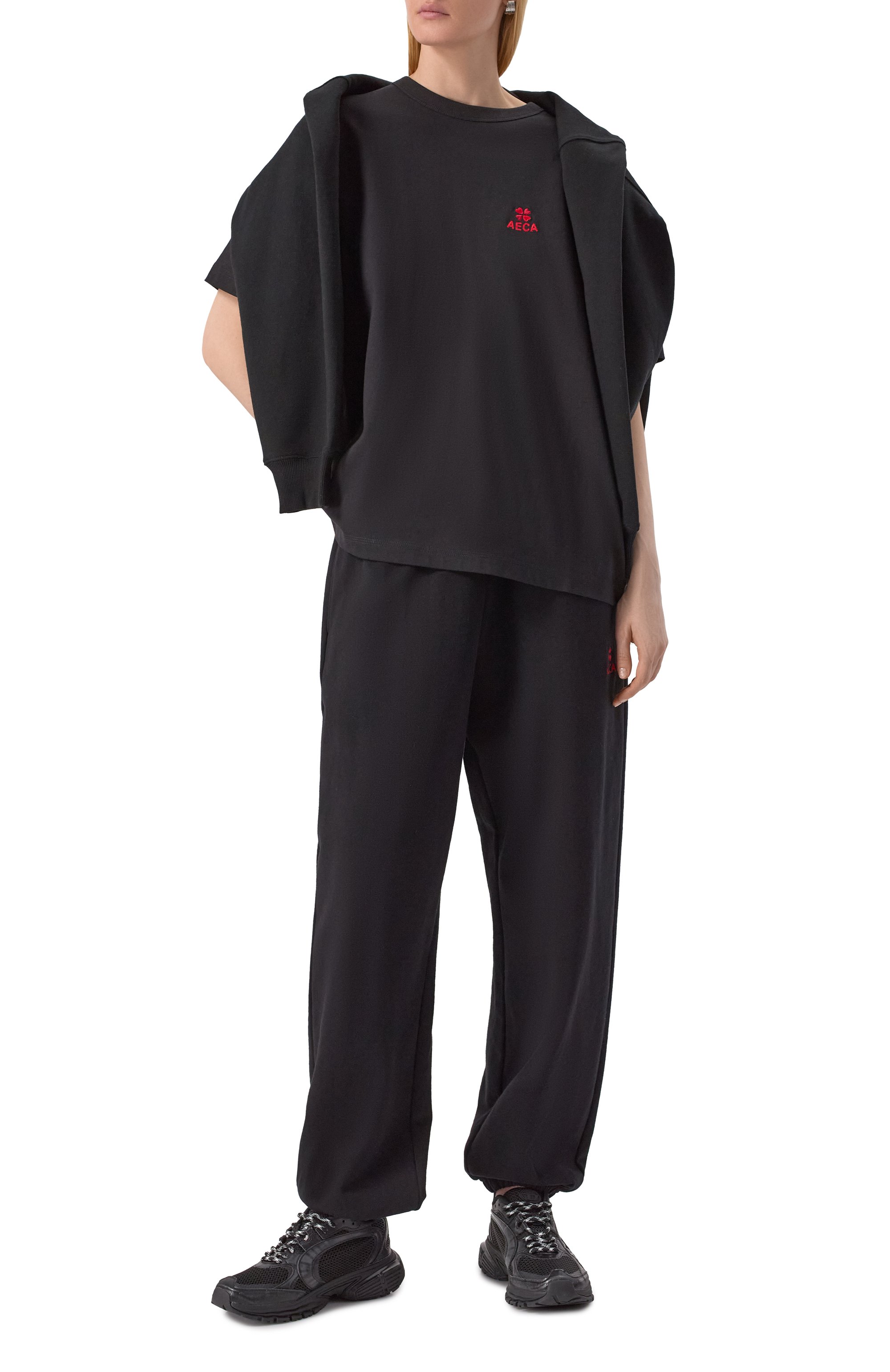 Хлопковая футболка AECA WHITE, арт. AWCMSSBDTTSST010C0.BLACK (S), фото 2