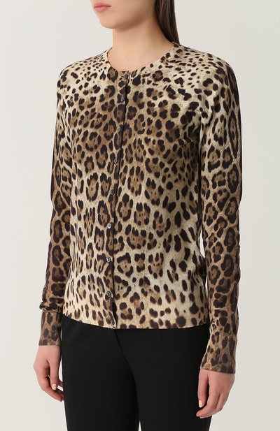 Шерстяной кардиган на пуговицах с леопардовым принтом DOLCE & GABBANA, арт. 0102/FRC01K/F86B8, фото 3