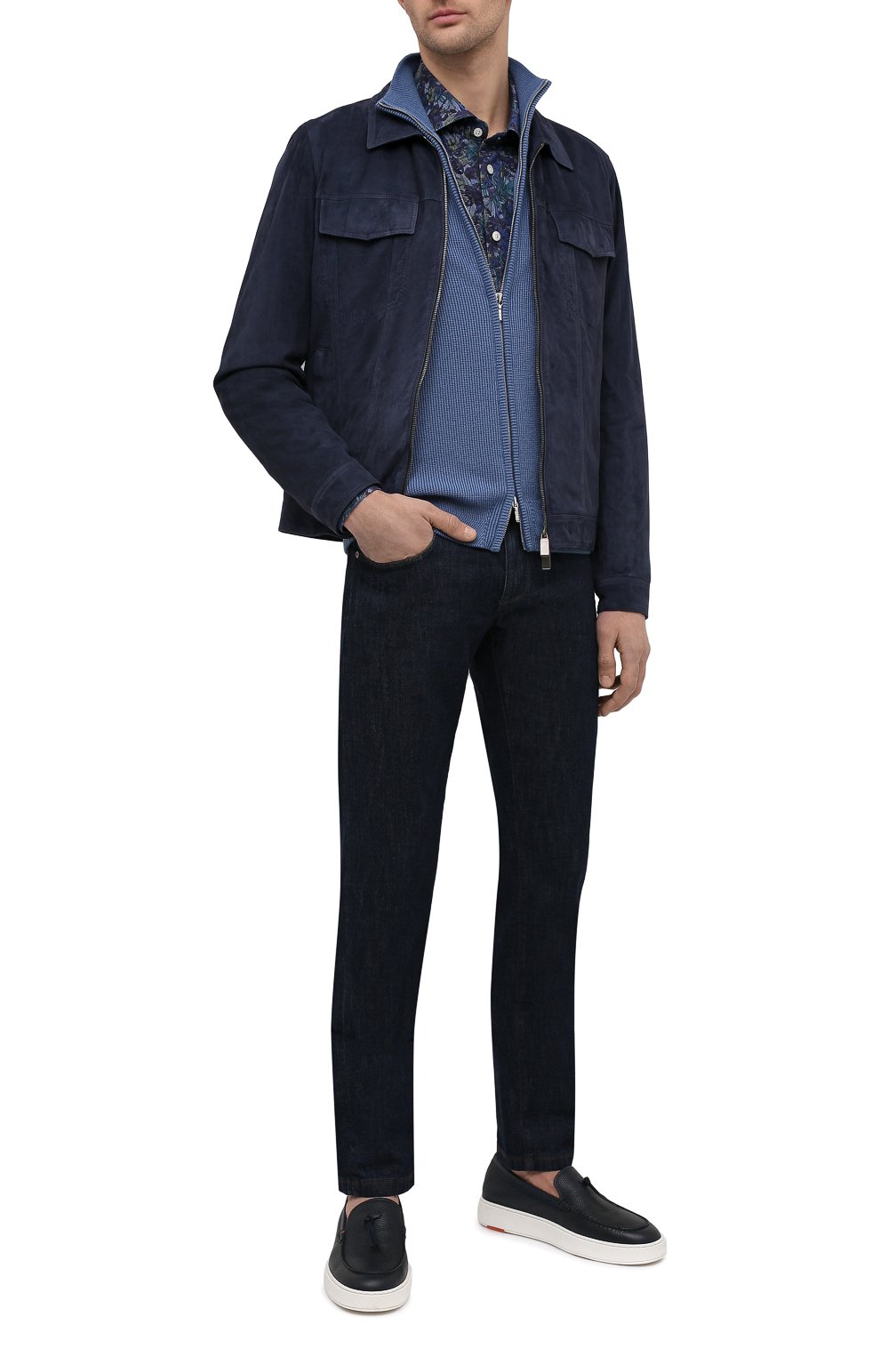 Кожаные лоферы SANTONI, арт. MBCD21439BARCMMDU55, фото 2