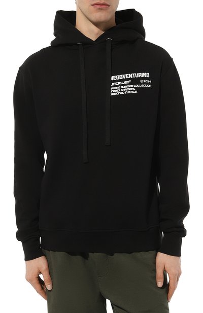 Хлопковое худи DIEGO VENTURINO, арт. D3S4FLHBASIC2, фото 3