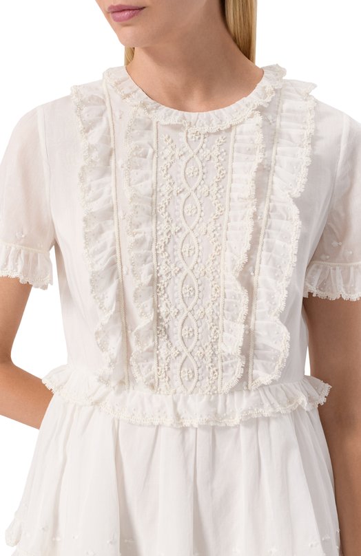 Хлопковое платье Valentino 6B3VAEL5907 Белый  6B3VAEL5907 Фото 5