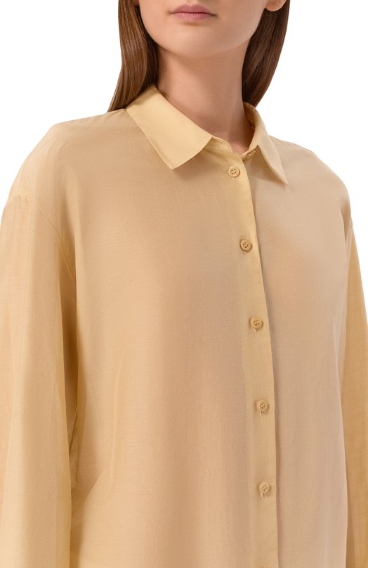 Рубашка из хлопка и шелка 12 STOREEZ 137690 Жёлтый  137690 Фото 5