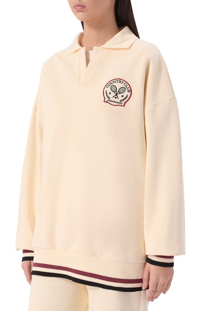 Хлопковый свитшот HINNOMINATE кремового цвета по цене 18600 руб., арт. HMABW02100, фото 3 Хлопковый свитшот HINNOMINATE, арт. HMABW02100, фото 3