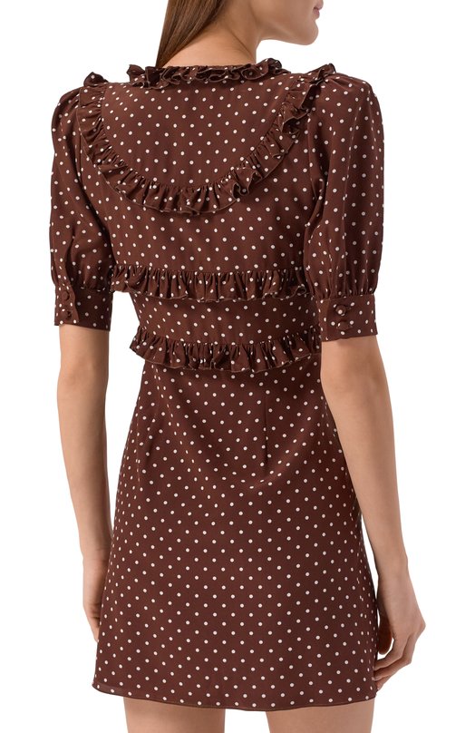 Шелковое платье Alessandra Rich FABX4297/F4686 Коричневый  FABX4297/F4686 Фото 3