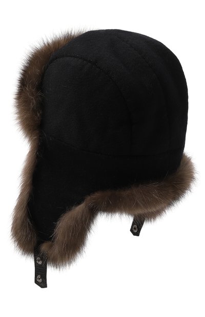 Кашемировая шапка-ушанка с меховой отделкой FURLAND, арт. 0201414210022100005, фото 2