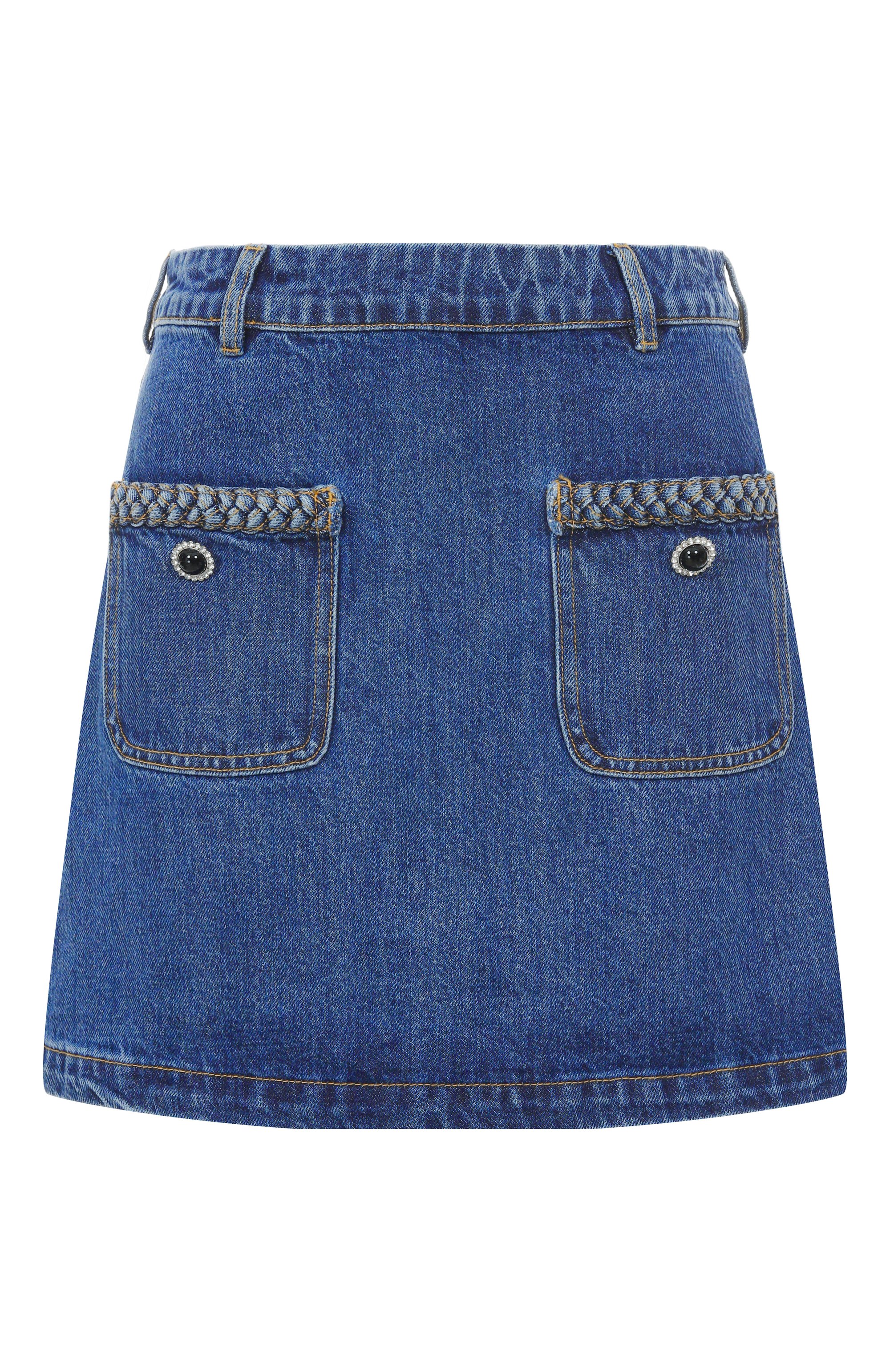 Джинсовая юбка SELF-PORTRAIT, арт. AW25-814SK-BL, фото 1