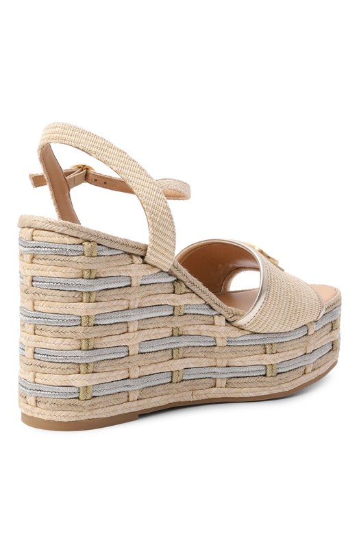 Текстильные босоножки Vlogo 120 Valentino 8W2S0LY9/EFQ Бежевый  8W2S0LY9/EFQ Фото 5