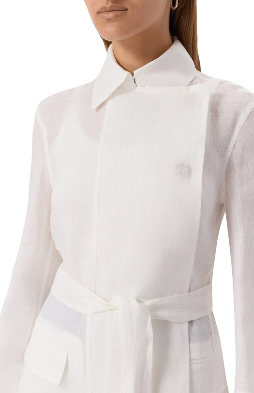 Льняной жакет Emporio Armani EW001545/TE14012 Белый  EW001545/TE14012 Фото 5