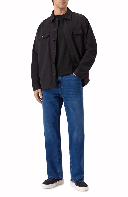 Футболка из лиоцелла и хлопка BOSS 50555102 Чёрный  50555102 Фото 2