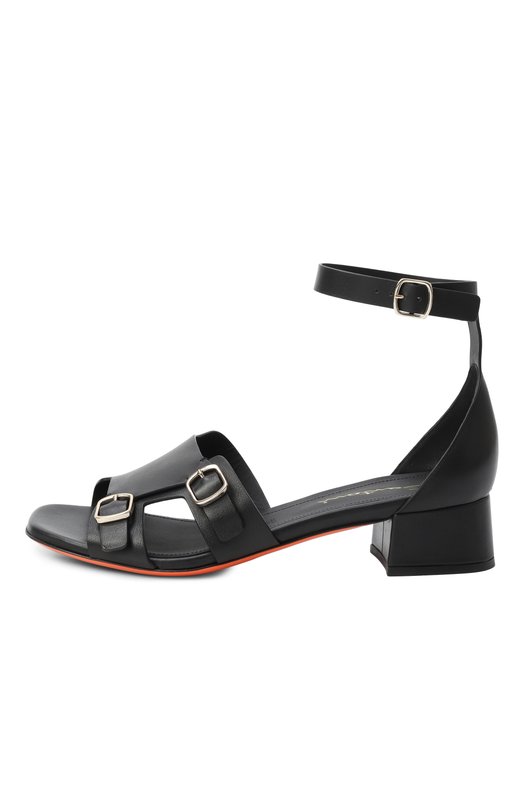 Кожаные босоножки Santoni WHVG71606HA2TLGA Чёрный  WHVG71606HA2TLGA Фото 4