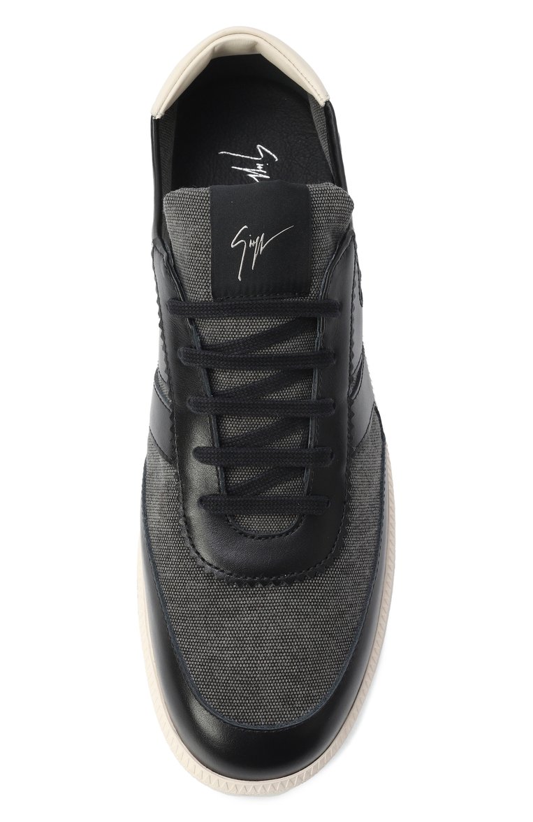 Мужские комбинированные кеды gz league GIUSEPPE ZANOTTI DESIGN черного цвета, арт. RM50006 | Фото 6 (Подошва: Массивная; Материал внешний: Натуральная кожа, Текстиль; Материал внутренний: Натуральная кожа; Кросс-КТ: Низкие; Стили: Классический; Материал утеплителя: Без утеплителя)