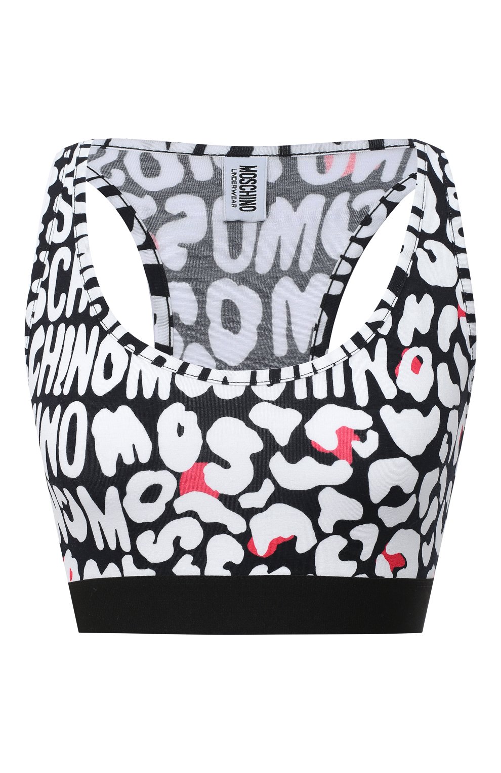 Хлопковый топ MOSCHINO черно-белого цвета по цене 13900 руб., арт. A6801/9004, фото 1 Хлопковый топ MOSCHINO, арт. A6801/9004, фото 1
