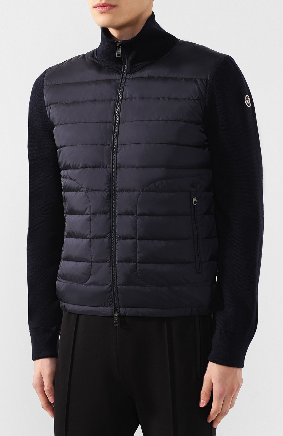 Утепленный кардиган на молнии с воротником-стойкой MONCLER, арт. D2-091-94127-00-94666, фото 3