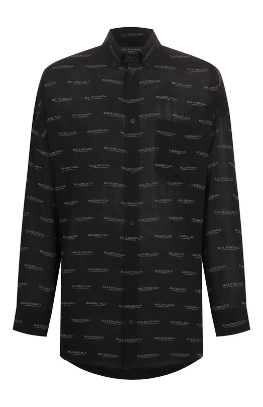Рубашка из вискозы Balenciaga 814121/TSLA1 Чёрный 814121/TSLA1