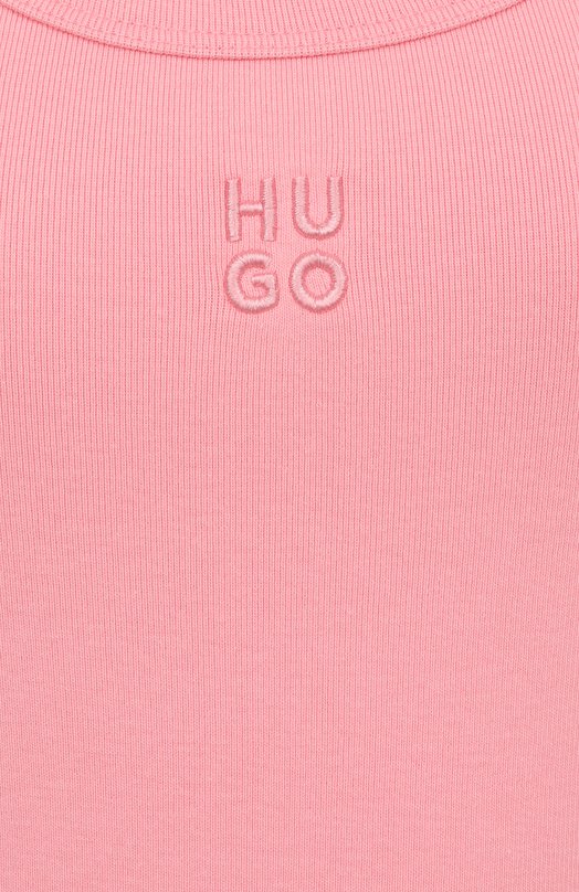 Хлопковая майка HUGO 50514489 Розовый  50514489 Фото 6