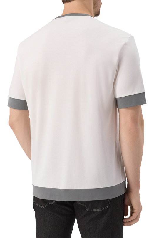 Хлопковая футболка Giorgio Armani GM001948/TE10333 Белый  GM001948/TE10333 Фото 4