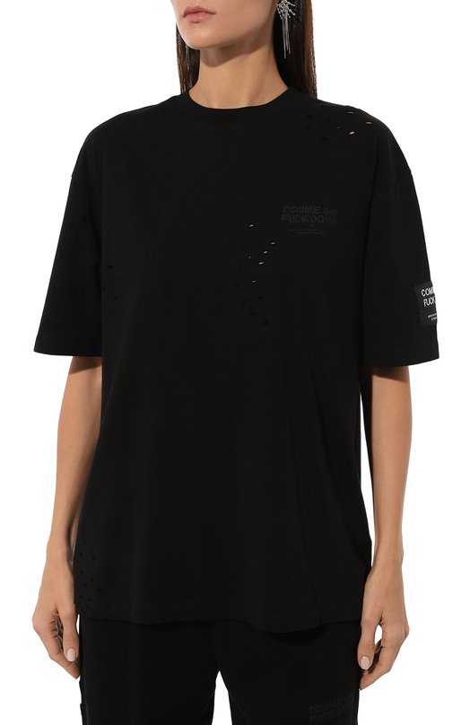 Хлопковая футболка Comme des Fuckdown CFABW01186 Чёрный  CFABW01186 Фото 3