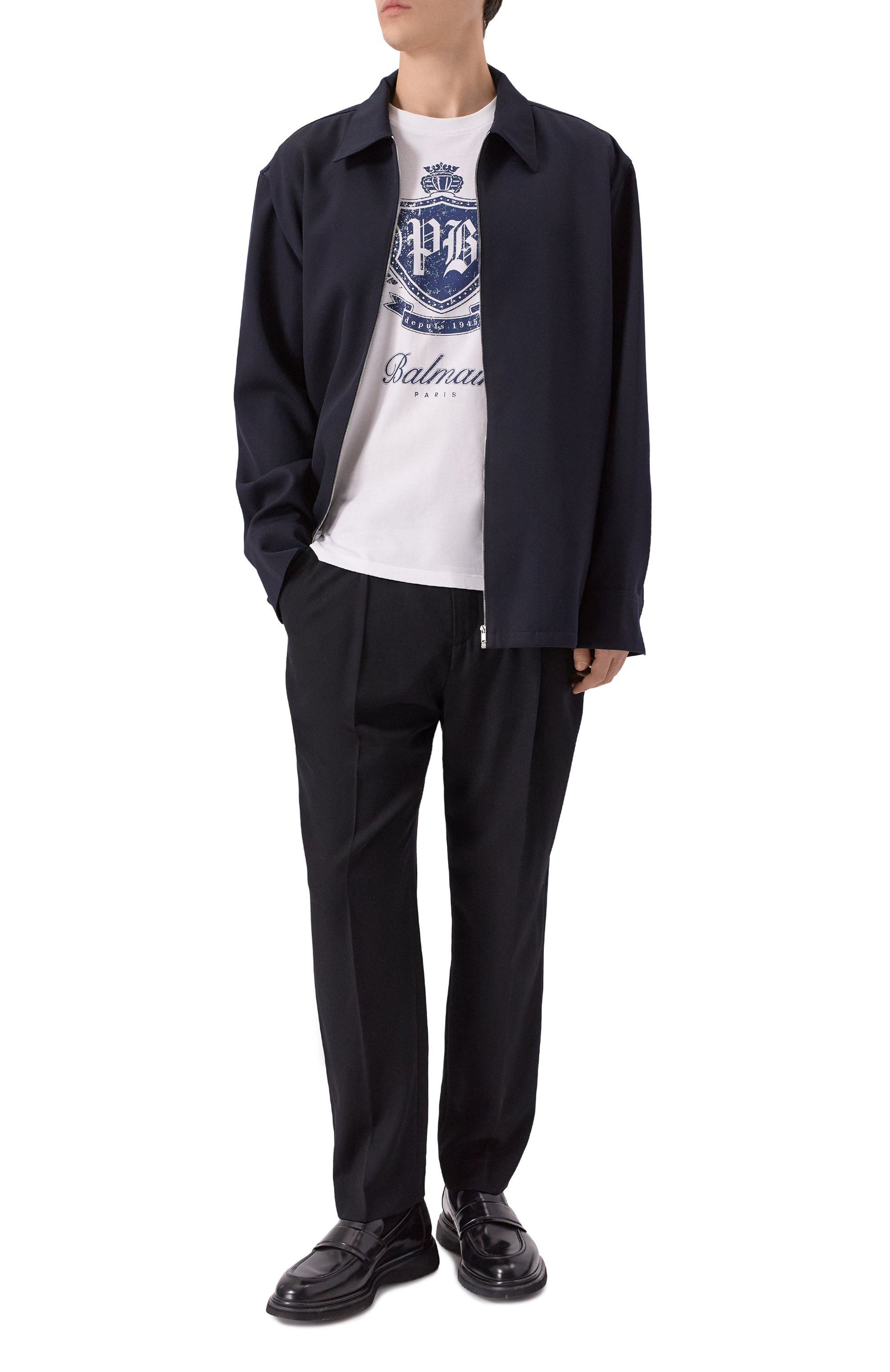 Шерстяные брюки BALMAIN черного цвета по цене 98850 руб., арт. FH0PM110/WC09, фото 2 Шерстяные брюки BALMAIN, арт. FH0PM110/WC09, фото 2