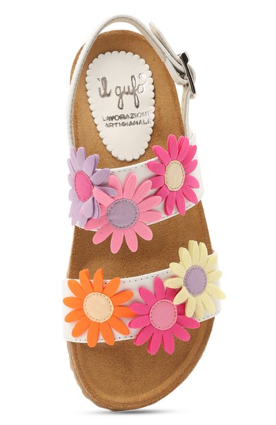 Кожаные босоножки IL GUFO белого цвета по цене 24950 руб., арт. G583/VITELL0 NAPPAC0L0RS/27-30, фото 4 Кожаные босоножки IL GUFO, арт. G583/VITELL0 NAPPAC0L0RS/27-30, фото 4