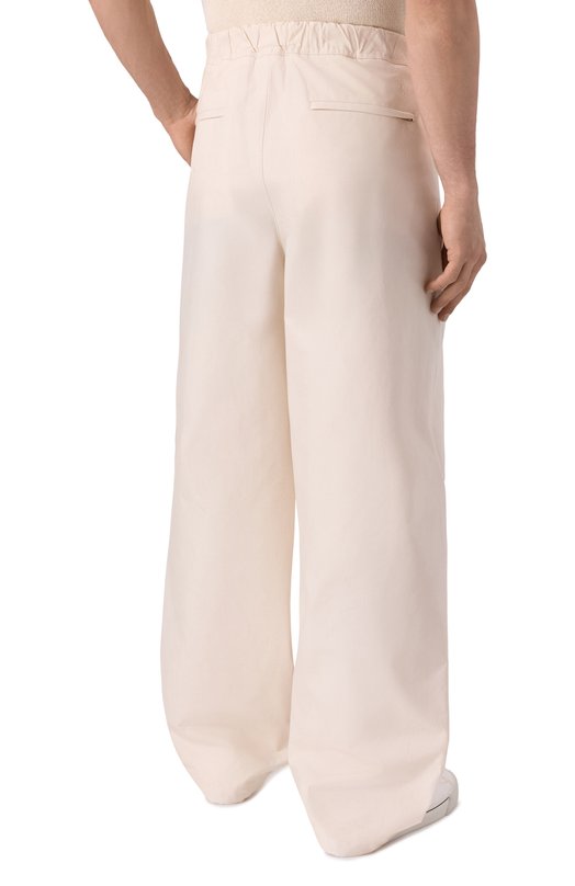 Хлопковые брюки Jil Sander J47KA0268-J45296 Кремовый  J47KA0268-J45296 Фото 4