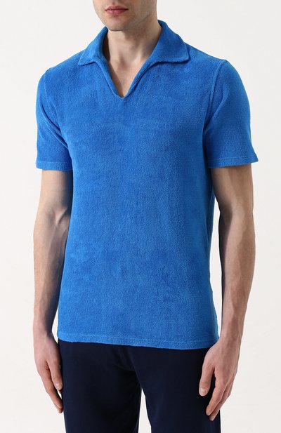 Хлопковое поло с v-образным вырезом ANDREA CAMPAGNA, арт. EUR0/D, фото 3