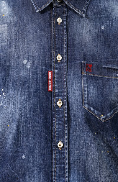 Джинсовая рубашка DSQUARED2 синего цвета по цене 47000 руб., арт. S75DL0705/S30341, фото 5 Джинсовая рубашка DSQUARED2, арт. S75DL0705/S30341, фото 5