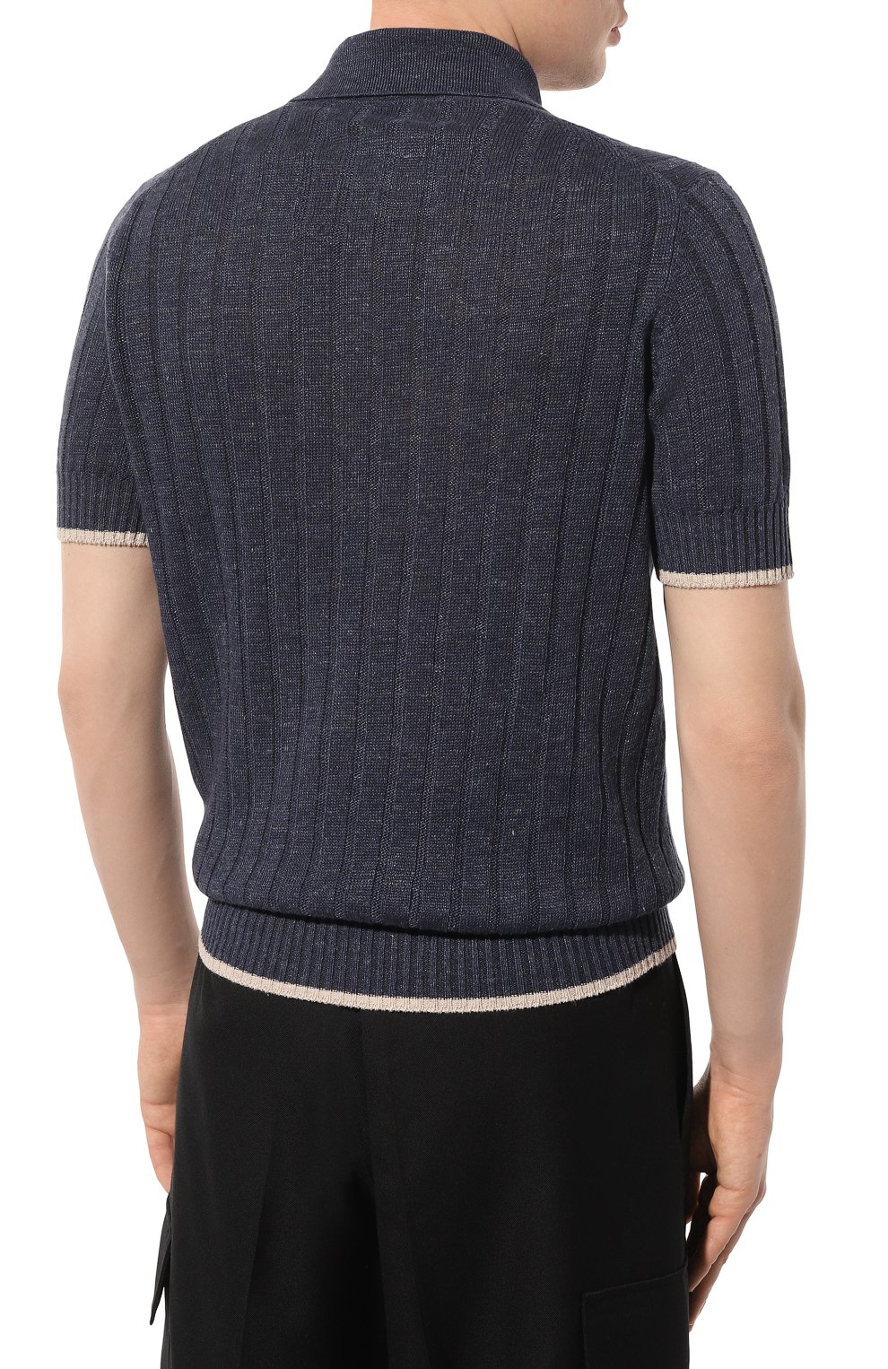 Поло изо льна и хлопка BRUNELLO CUCINELLI, арт. M2L70B2256, фото 4