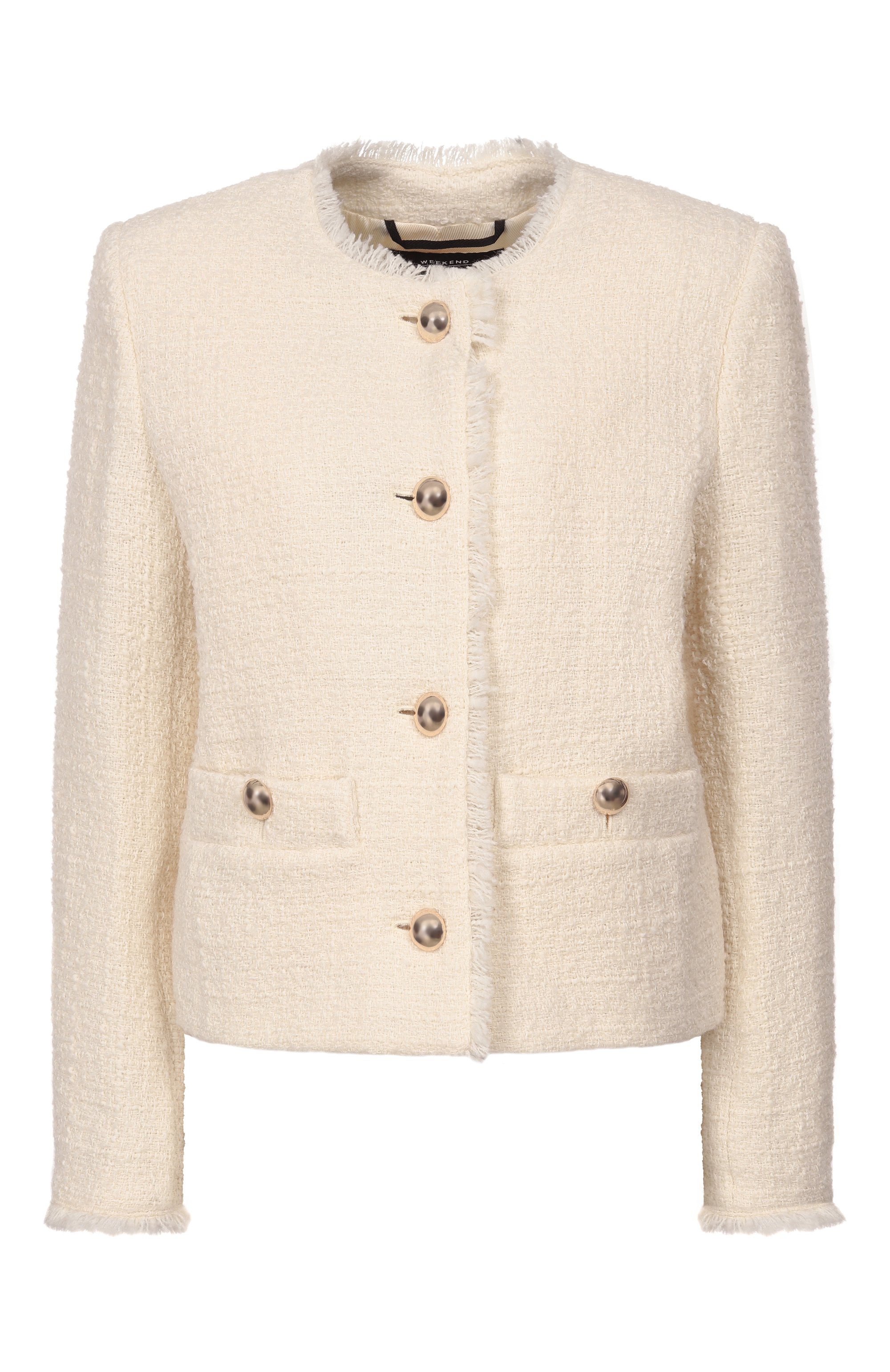Твидовый жакет WEEKEND MAX MARA кремового цвета по цене 48750 руб., арт. WKDAGAMI, фото 1 Твидовый жакет WEEKEND MAX MARA, арт. WKDAGAMI, фото 1