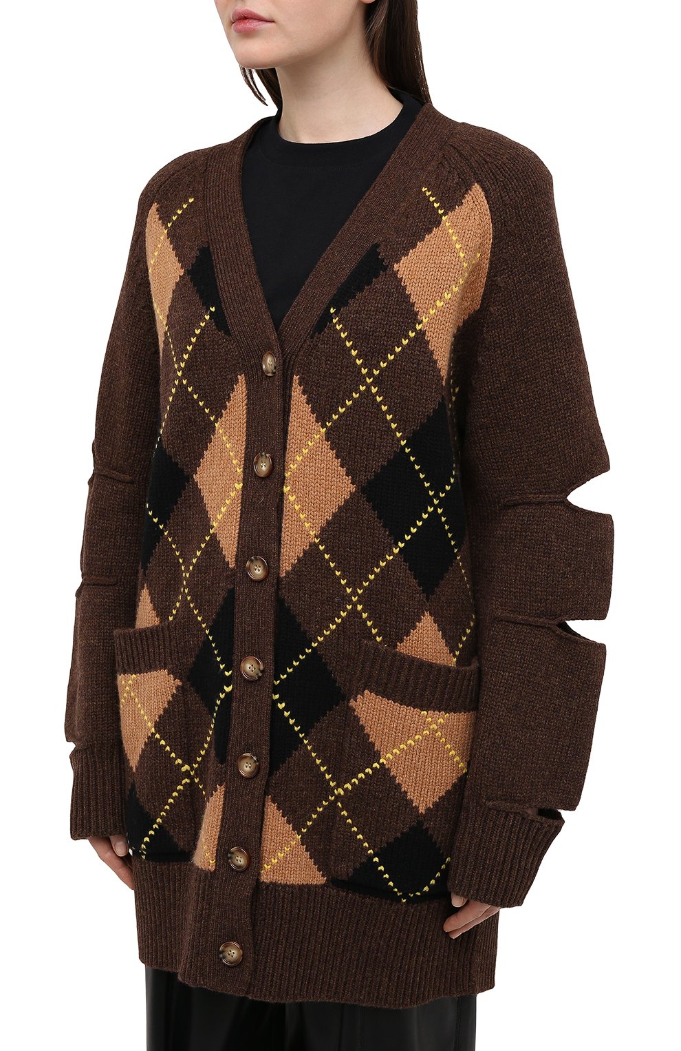 Кардиган из шерсти и кашемира BURBERRY коричневого цвета по цене 128000 руб., арт. 8037239, фото 3 Кардиган из шерсти и кашемира BURBERRY, арт. 8037239, фото 3