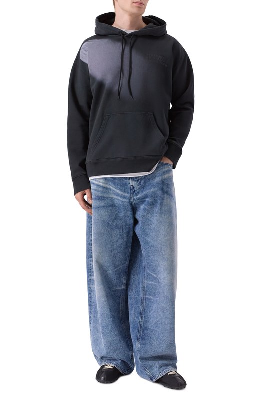 Хлопковое худи MM6 SH2GU0024/M25024 Чёрный  SH2GU0024/M25024 Фото 2