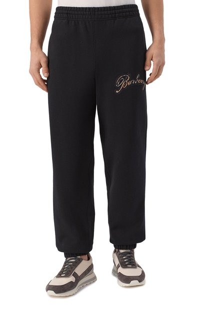 Хлопковые джоггеры BURBERRY черного цвета по цене 99500 руб., арт. 8119057, фото 3 Хлопковые джоггеры BURBERRY, арт. 8119057, фото 3